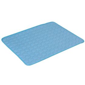 Summer Cooling Mat For Dogs or Cats, Six Sizes, Ice Silk Fabric Absorbs and Dissipates Heat, Accessories Cat Durable Blanket Sofa Ice Pad (Option: Blue Edging-XS40*30cm)