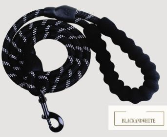 Nylon Reflective Dog Leash For Small Medium Large Dogs (Option: Black and white)