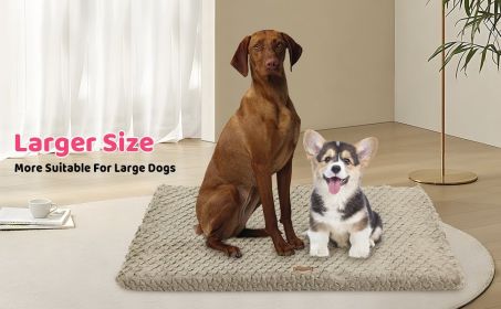 Premium Plush Dog Bed With Removable Washable Cover - All-Season Anti-Slip Pet Mat For Dogs & Cats, Indoor Outdoor Use In Crate, Kennel & Home - Ultra (Option: Brown)