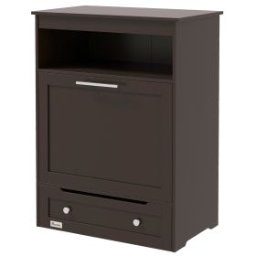 Pet Feeder Station With Storage Cabinet, Dog Food Storage Container With Dog Raised Bowls, Watering Supplies, Gray (Option: Coffee-935x505x210 mm)