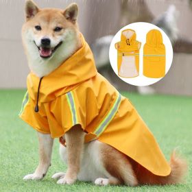 Large And Small Dog Raincoat, Cloak Type, Reflective Strip, Windproof And Rainproof Hooded Raincoat (colour: Blue, size: L (3-5kg))
