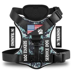 Reflective, Breathable, Service Dog Harness. Polyester Harness With Clip Attachments (Option: Camouflage colour-XS)