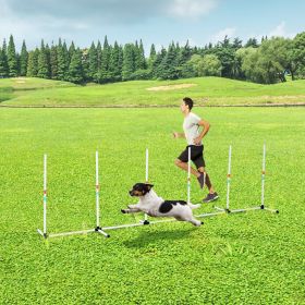 Sturdy Dog Weaves Poles Pet Speed and Agility Equipment Dogs Obstacle Outdoor w/ Storage Bag (Option: White-150x150x930 mm)