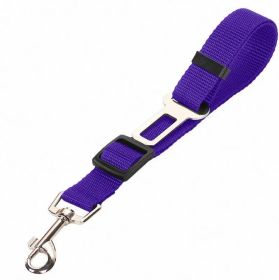 High Quality Durable Pet Vehicle Leash, Nylon, Adjustable Car Seat Safety Belt Leash (Option: Purple)