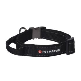 PET MARVELHigh Performance Tactical Dog Collar 1.25 Inch Wide With Handle (Option: Black-Medium)