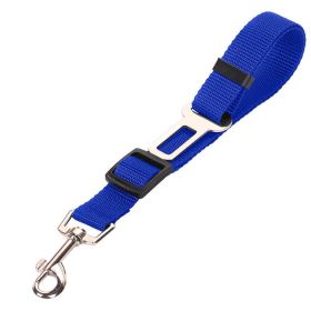 High Quality Durable Pet Vehicle Leash, Nylon, Adjustable Car Seat Safety Belt Leash (Option: Blue)