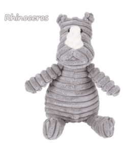 Animal Design Plush Toy With Squeaky, Play Tug-Of-War. Select Your Animal. (Option: Rhino)