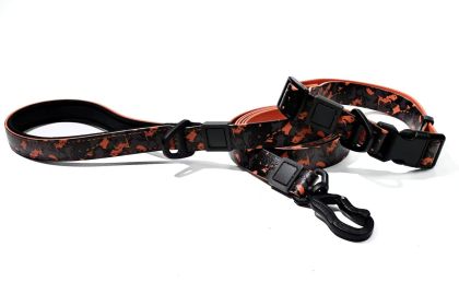UV Printing Camouflage Embossed Pet Leash Set Is A Perfect Combination Of Style And Functionality Specially Designed For Pets' Outdoor Activities. (Option: Red-15mm)