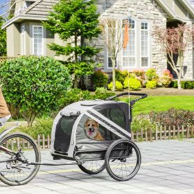 2-in-1 Pet Bike Trailer/Stroller for Small Dogs (Option: Grey-810x250x625 mm)
