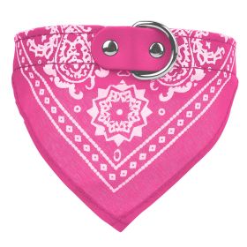 1Pc Adjustable Bandana Leather Pet Collar Triangle Scarf (Option: Pink M)