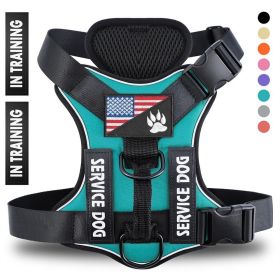 Reflective, Breathable, Service Dog Harness. Polyester Harness With Clip Attachments (Option: Green-XL)