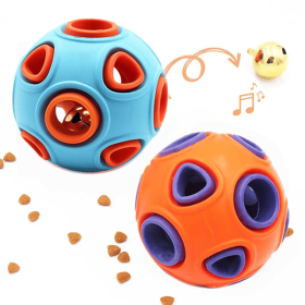 Rubber Ball With Bell Sound, 2-Pack, Interactive Pet Chew Toy For Puppies And Small Dogs. (Option: Two Medium Balls)