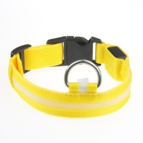 LED Luminous Pet Dog Collar Great For Night Walking (Option: Yellow Light-XS)