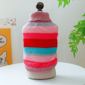 Pet Ring Comfortable Colorful Striped Sweater for XS To Small Dogs Only (Option: Color Stripes Colorful Sweater-S)