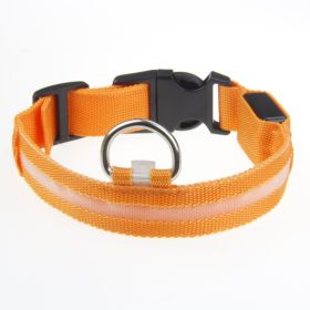 LED Luminous Pet Dog Collar Great For Night Walking (Option: Orange Light-XS)