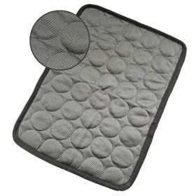 Summer Cooling Mat For Dogs or Cats, Six Sizes, Ice Silk Fabric Absorbs and Dissipates Heat, Accessories Cat Durable Blanket Sofa Ice Pad (Option: Dark Gray-S50*40cm)