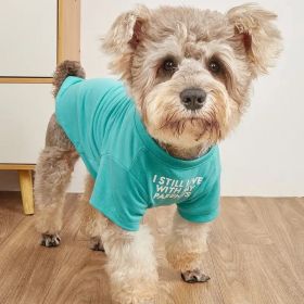 Cute Round Neck T-shirt For Dogs (Option: Blue-M)