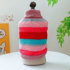 Pet Ring Comfortable Colorful Striped Sweater for XS To Small Dogs Only (Option: Color Stripes Colorful Sweater-XL)