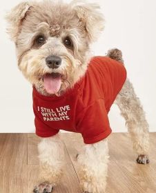 Cute Round Neck T-shirt For Dogs (Option: Red-XXL)